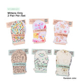 【2 Pair /Set 】Nemobaby 2 Pair Set Anti-Scratch Gloves Newborn Mittens 100% Pure Cotton