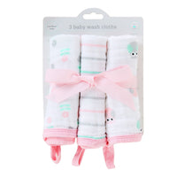 Lion Bear 4 layer Muslin Washcloth, 3Pk