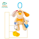 Happy monkey Cute Stroller Crib Toys with Sound and Teether