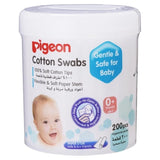 Pigeon Cotton Swabs Thin Stem, 200 Pcs / Hinged Case