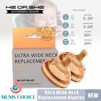 Heorshe Ultra Wide Neck Replacement Nipples S/M/X/F Flow