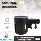 Hamilton 2 In 1 Stroller Universal Twin Cup Holder Accessories