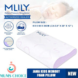 MLILY 3 In 1 Jama Kids Memory Foam Pillow Adjustable Height Contour