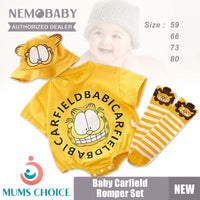 Nemobaby 3 Pcs Carfield Baby Romper Set With Hat & Socks